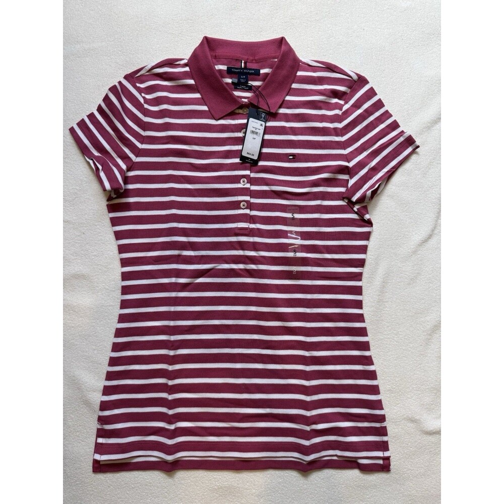 Tommy Hilfiger Women’s Polo Slim Striped Pink Size Small